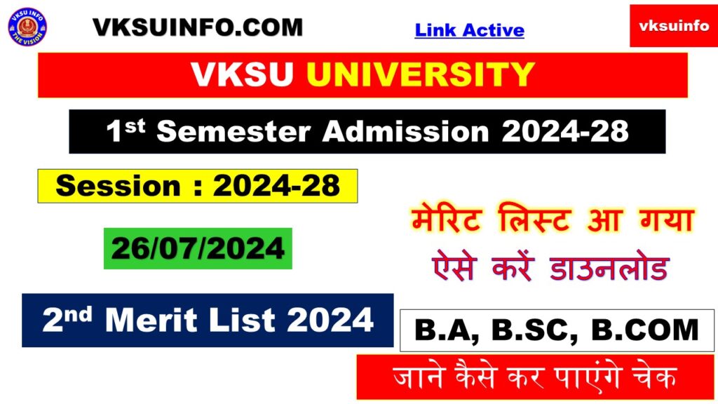 2nd merit list 2024 VKSU UG