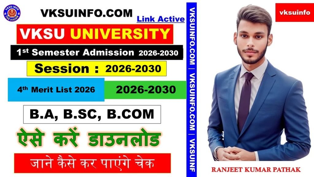 VKSU UG 4th Merit List 2026-2030